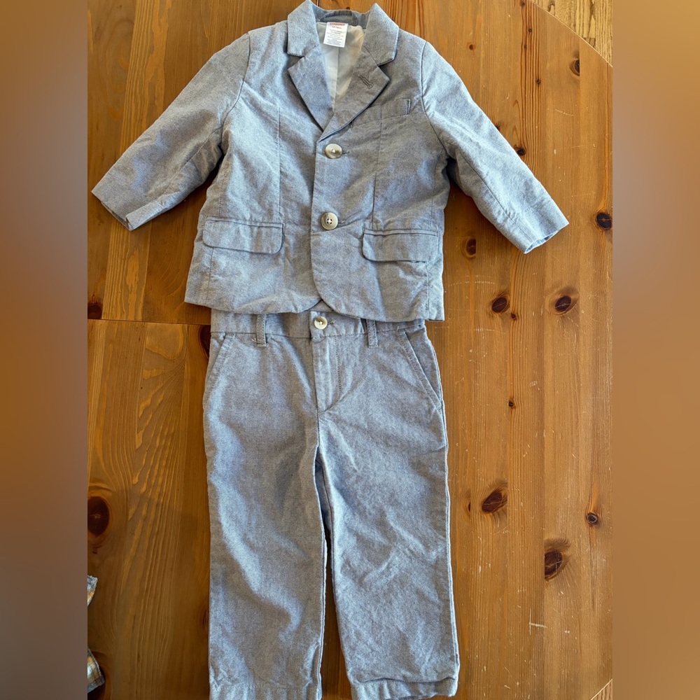 Gymboree NWOT Gray Toddler Cotton Suit 12-18M